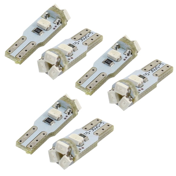 Unique Bargains 6pcs T5 3020 Blue 5 LED Interior Dashboard Lamps Lights Bulbs for Automobile Car