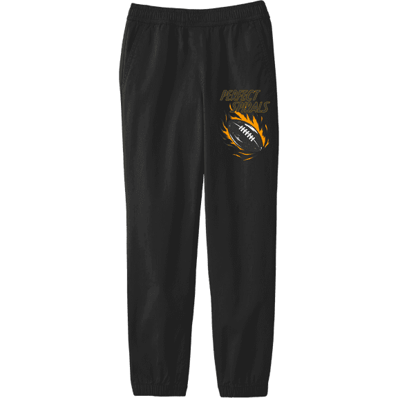Perfect Spirals Flaming Football Youth Black Jogger Pants-Medium
