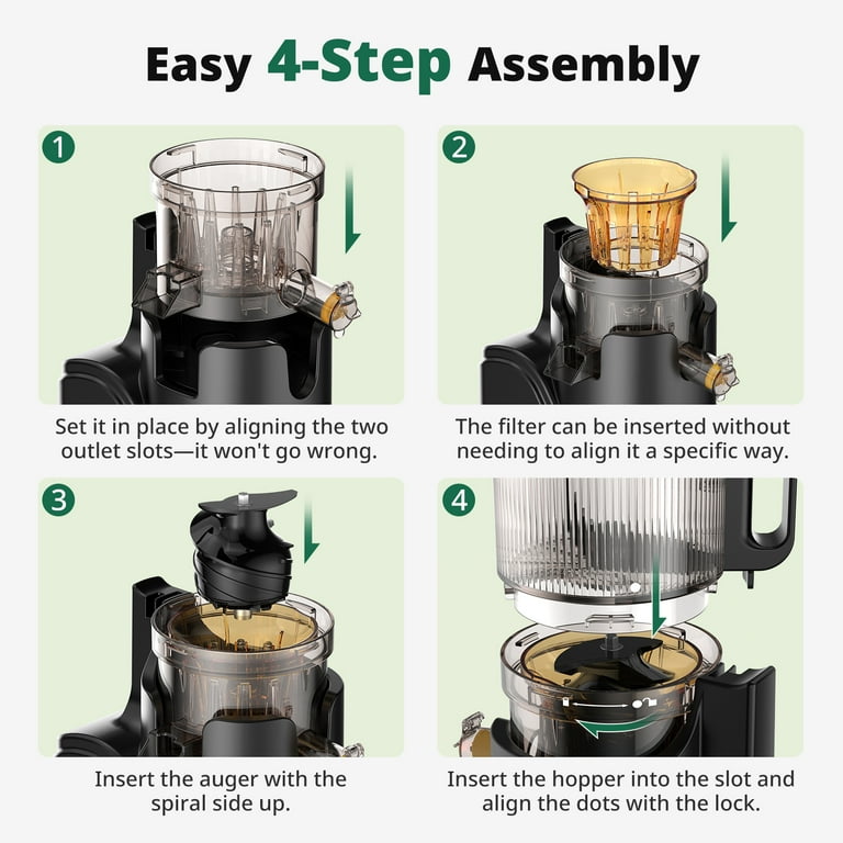AIRMSEN Cold Press Juicer Machine with 6