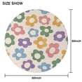 thumbnail image 6 of Colorful Daisy Flower Silhouette Pattern Round Tablecloth 60"x60",Wrinkle Wipeable Table Cloth for Kitchen Dining Room Picnic Patio Party, 6 of 6