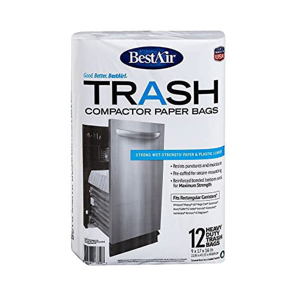 BestAir Trash Compactor Bags(16 D. x 9 W. x 17 H,pack of 12) (2 Pack)