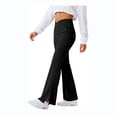 thumbnail image 3 of Pantalones deportivos de fitness de primavera para mujer, pantalones con cintura cruzada, pantalones acampanados divididos, 3 of 5