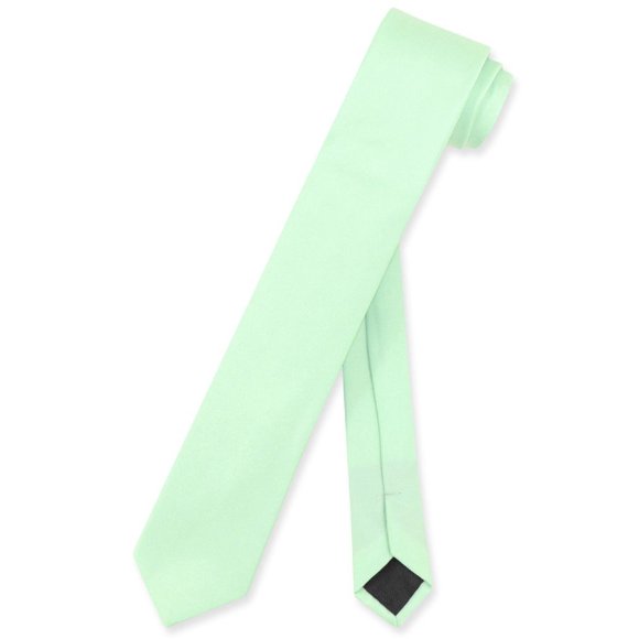 Vesuvio Napoli Narrow NeckTie Skinny LAUREL GREEN Color Men's Thin 2.5" Neck Tie