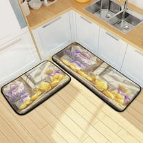 Kitchen Rugs and Mats【2 PCS】Non Skid Fresh Lemons Creative Kitchen Mat