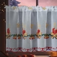 thumbnail image 5 of Btomtd Lace Christmas Cafe Curtains Embroidered Holiday Short Curtains for Window Decoration Suitable for Shading in Coffee Shop or Home Blackout Curtains - 55.11"x23.62", B, 5 of 6