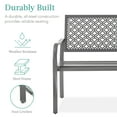 thumbnail image 3 of Best Choice Products Indoor Outdoor Steel Garden Bench w/ Geometric Backrest, Foot Levelers - Gray, 3 of 8