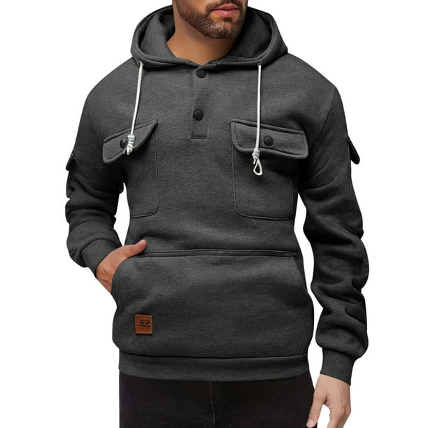 AUNVITO Women's Solid Color Hooded Sweatshirt Casual Pullover with Drawstring Long Sleeve Comfortable and Trendy