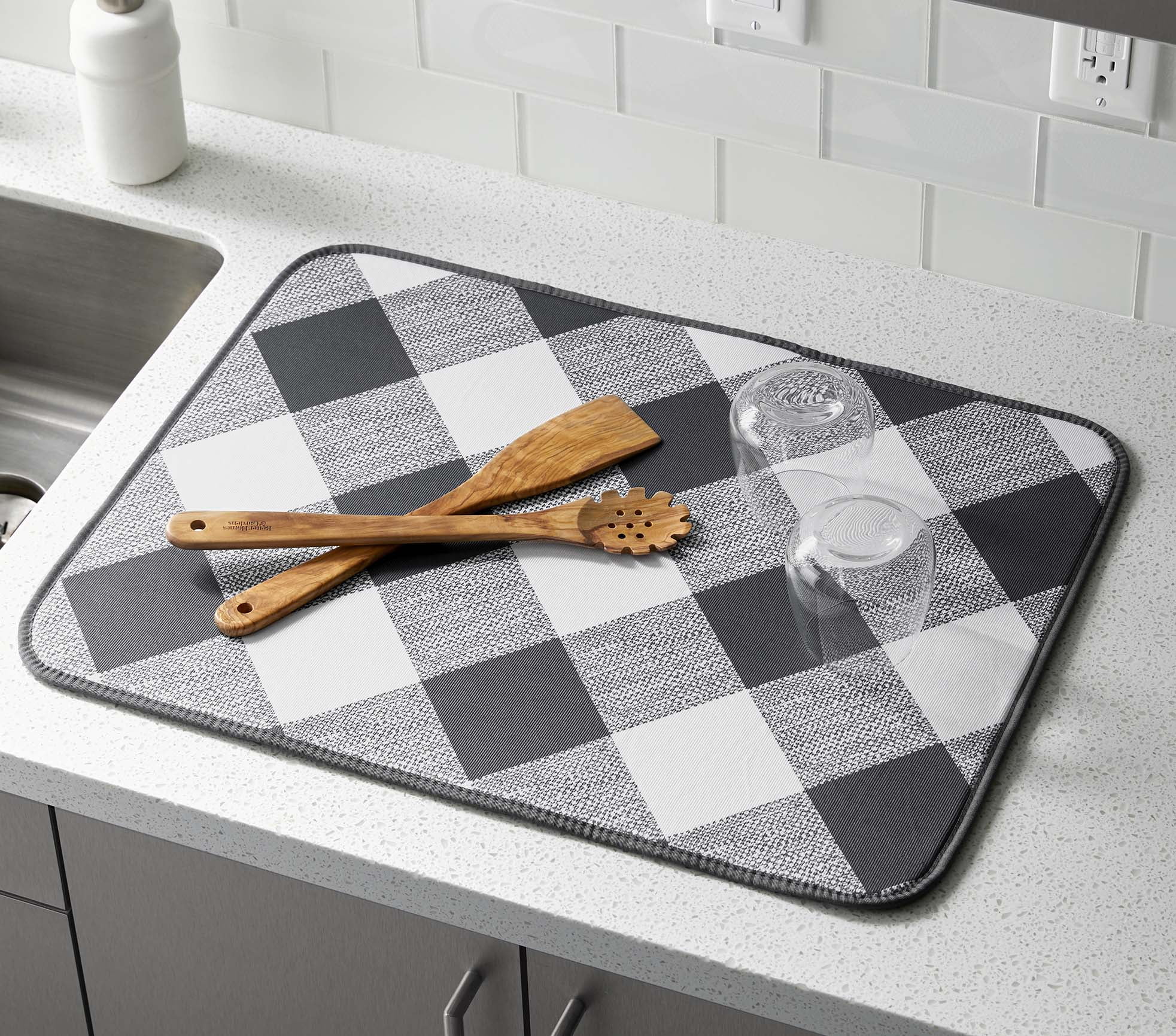 Better Homes & Gardens Microfiber Dish Drying Mat 18x24 - Remington Plaid  