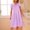 Purple, variant on Women's Satin Nightgown On Clearance Summer Solid Color Round Neck Short Sleeved Loose Ice Silk Lace Home Dress Mid Thigh Length Nightdress Hot Pink Free Size