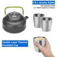 thumbnail image 6 of Odoland 10Pcs Aluminum Alloy Camping Cookware Kit Spoon Pan Black & Sliver, 6 of 13