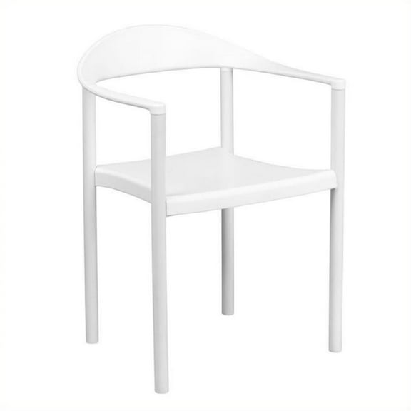 Bowery Hill Plastic White Stacking Chair Unassembled