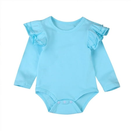 

hirigin Infant Baby Long Sleeve Romper Ruffled Casual Fashion Bodysuit