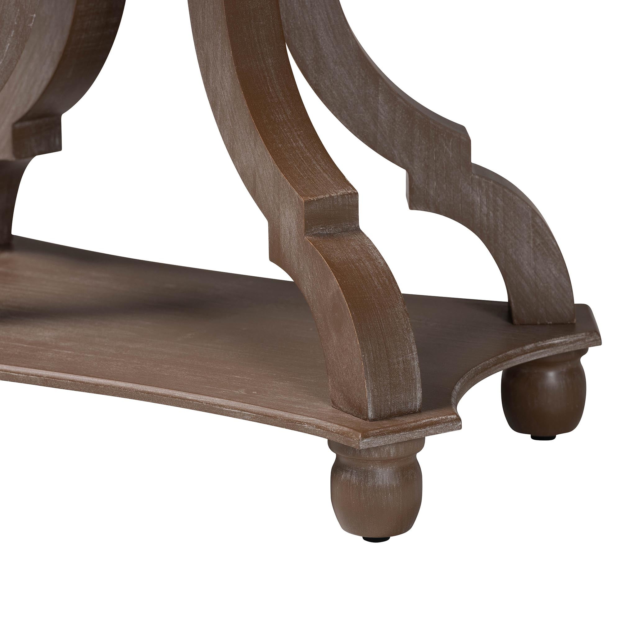 Baxton Studio Yannick French Country End Table, Antique Brown