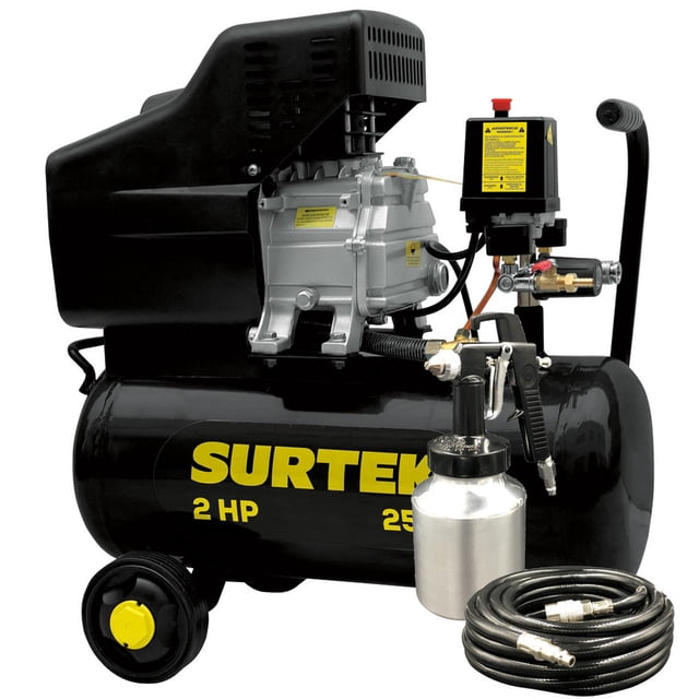 Kit de compresor de aire horizontal SURTEK 25 L 115 psi 224 L/min 2 HP 120 V