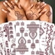 thumbnail image 1 of Adhesivos temporales para tatuajes XMASIR, color marrón, henna, 12 hojas, 1 of 8