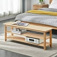 thumbnail image 3 of TinyTimes 47.5" Shoe Bench 3-Tier Wood Storage Bench Heavy Duty Wood Shoe Rack Shoe Organizer Shelf for Entryway Room-Natural, 3 of 8