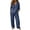 Dark blue, variant on Lounge Sets for Women Women's 2 Piece Linen Sets Summer Two Piece Outfits 3/4 Sleeve Tops Casual Dress Lounge Capris Pants Set Travel Outfits QURATI L
