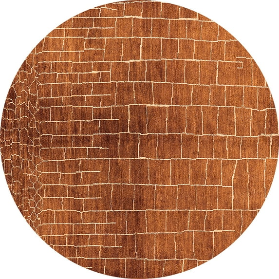 Ahgly Company Indoor Round Solid Orange Modern Area Rugs, 7' Round