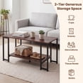 thumbnail image 3 of Giantex 2 Tier Coffee Table, Living Room Center Table w/Metal Frame, Accent Table, Rustic Brown, 3 of 9