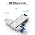 thumbnail image 3 of yvonne Y40D USB3.0 High Speed Rotating 128GB USB Type-C Micro USB Three Ports OTG Flash, 3 of 8