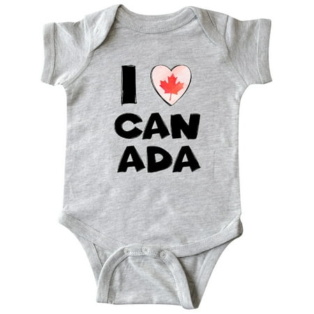 

Inktastic I Love Canada Heart with Maple Leaf Gift Baby Boy or Baby Girl Bodysuit