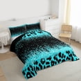 thumbnail image 3 of Homewish Cheetah Print Girl Boy 2pcs Bedding Comforter Set,Black Blue Twin Comforter Sets,Bling Glitter Breathable Bedding Set,Microfiber Bedroom Decor,Reversible, 3 of 8