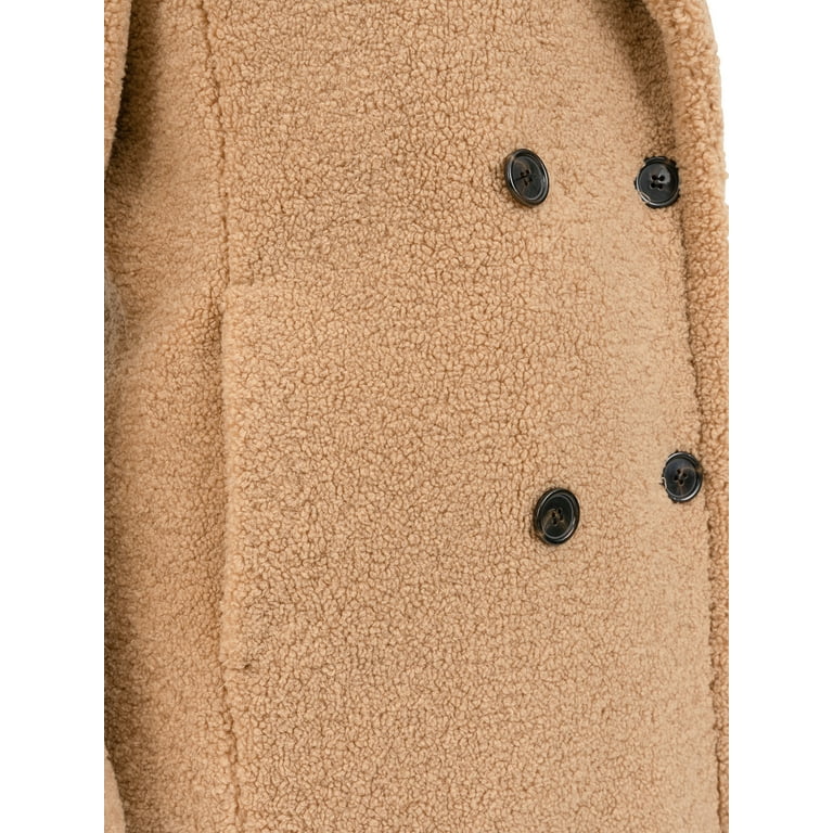Kensie faux shearling coat rust sale