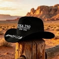 thumbnail image 4 of USA 250th Anniversary Cowboy Hat for Men Women Retro Felt Western Patriotic Hat America 250 Years Birthday Celebration Gift 1776-2026 Wide Brim Sun Cap, 4 of 5