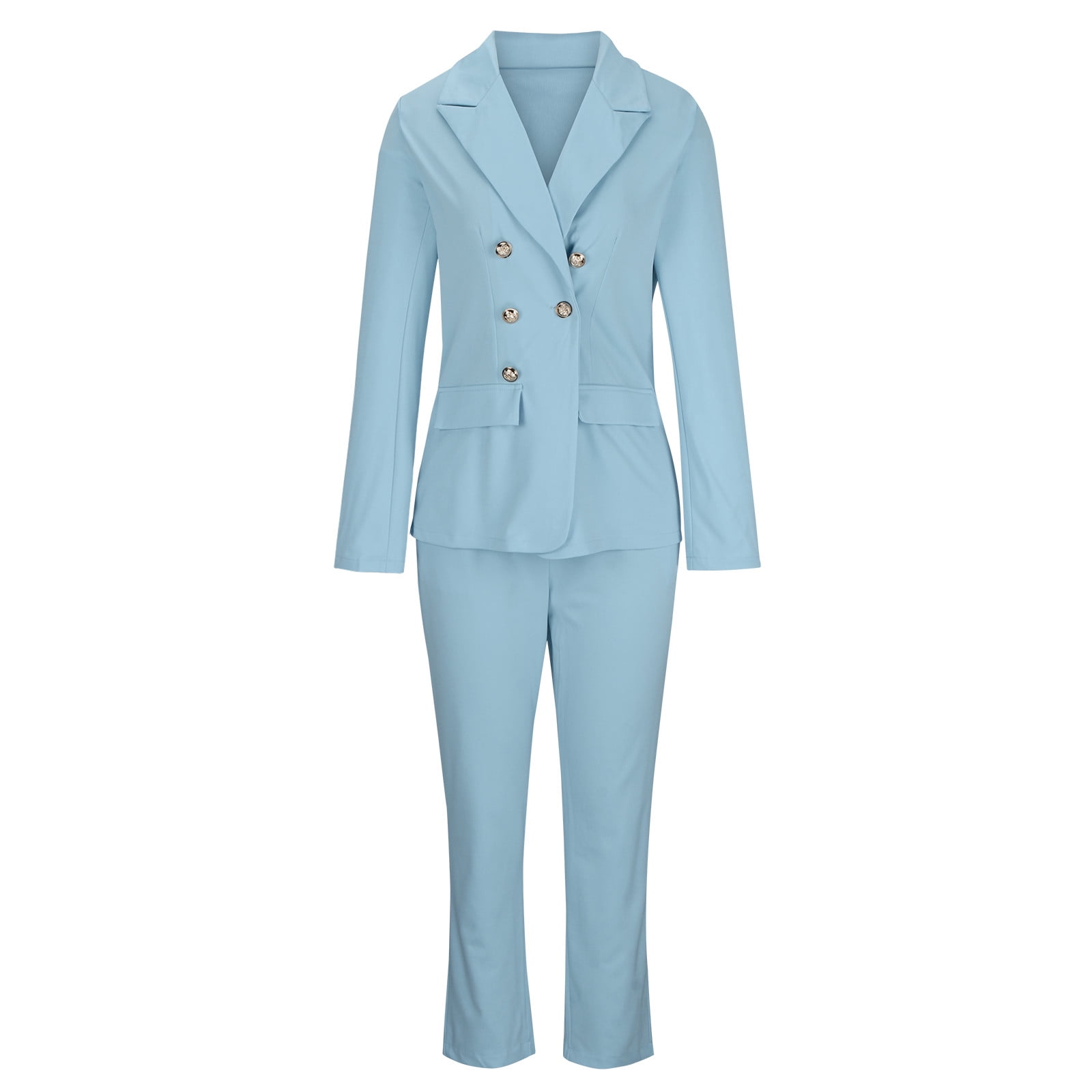 Scyoekwg Two Piece Blazer Outfits Women Business Office Work 2 Piece Sets Long Sleeve Coat Suit Pants 2 Casual Matching Outfits Two Piece Set Fashion