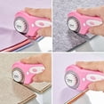 thumbnail image 2 of 45mm Rotary Cutter with 5pcs Extra Blades, Ergonomic Handle Rolling Cutter with Safety Lock for Fabric, Leather, Crafting, Sewing, Quilting, Fabric Rotary Cutter Perfect for Left & Right Hand(Pink), 2 of 6