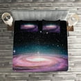 thumbnail image 2 of Ambesonne Galaxy Quilted Coverlet 3 Pcs, Galaxy in Outer Space, Queen Size, Mauve Black, 2 of 2