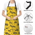 thumbnail image 6 of Pofeuu Vintage Excavator Print Waterproof Apron with Pockets Adjustable Cooking Aprons Kitchen Bib for Baking Household Cleaning, 6 of 8