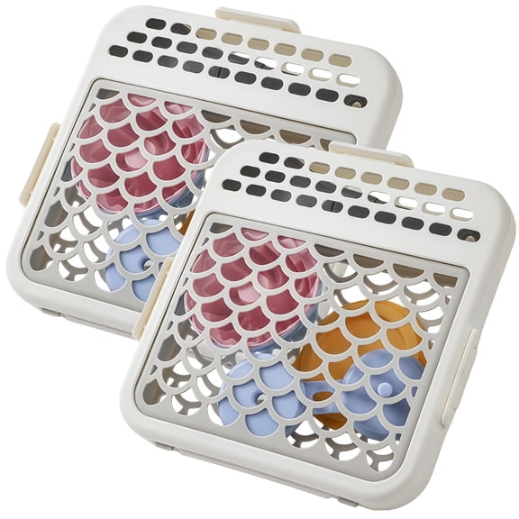 2PCS Compact Cleaning Caddy In White Perfect For Dishwashers And Kitchen Use