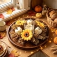 thumbnail image 4 of Fall Table Candle Rings,11" Artificial Maple Leaf Pumpkin Centerpiece Candleholder Wreath Thanksgiving Flower Harvest Farmhouse Decor, 4 of 6