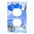thumbnail image 2 of Metal Light Switch Plate Cover Romantic Paris Eiffel Tower Letter Bicycle Blue PRS017, 2 of 13
