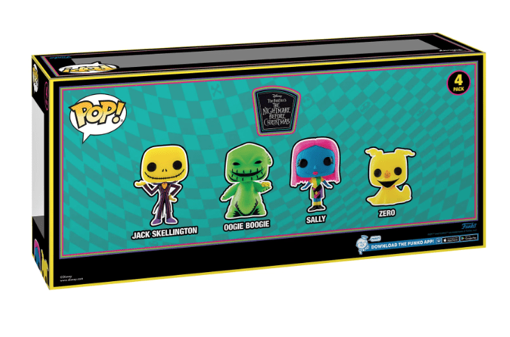 Funko Pop! Disney: The Nightmare Before Christmas Black Light 4-Pack