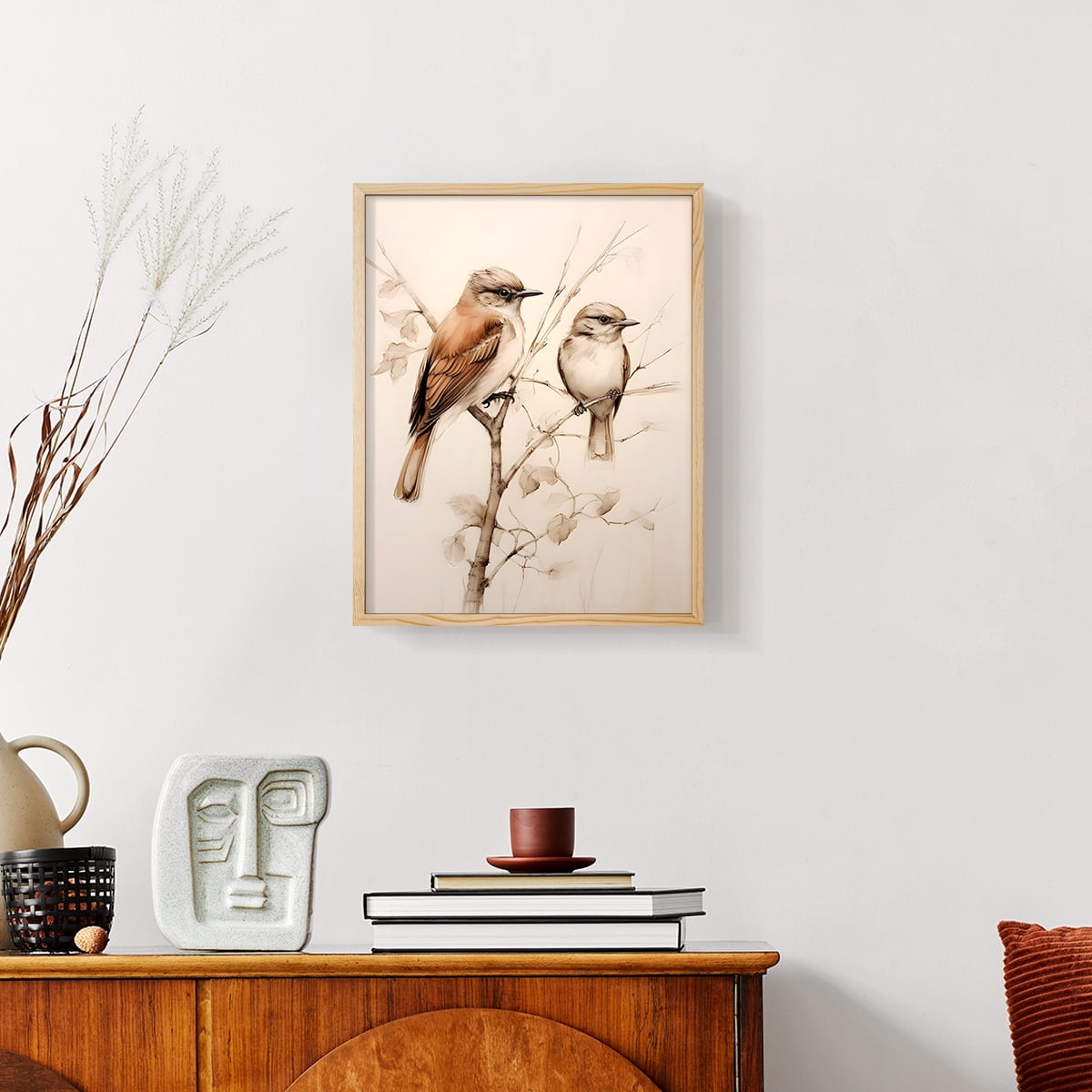 Vintage Animal Print LII - 14in. x 11in. Vintage Framed Print in Natural Wood Frame