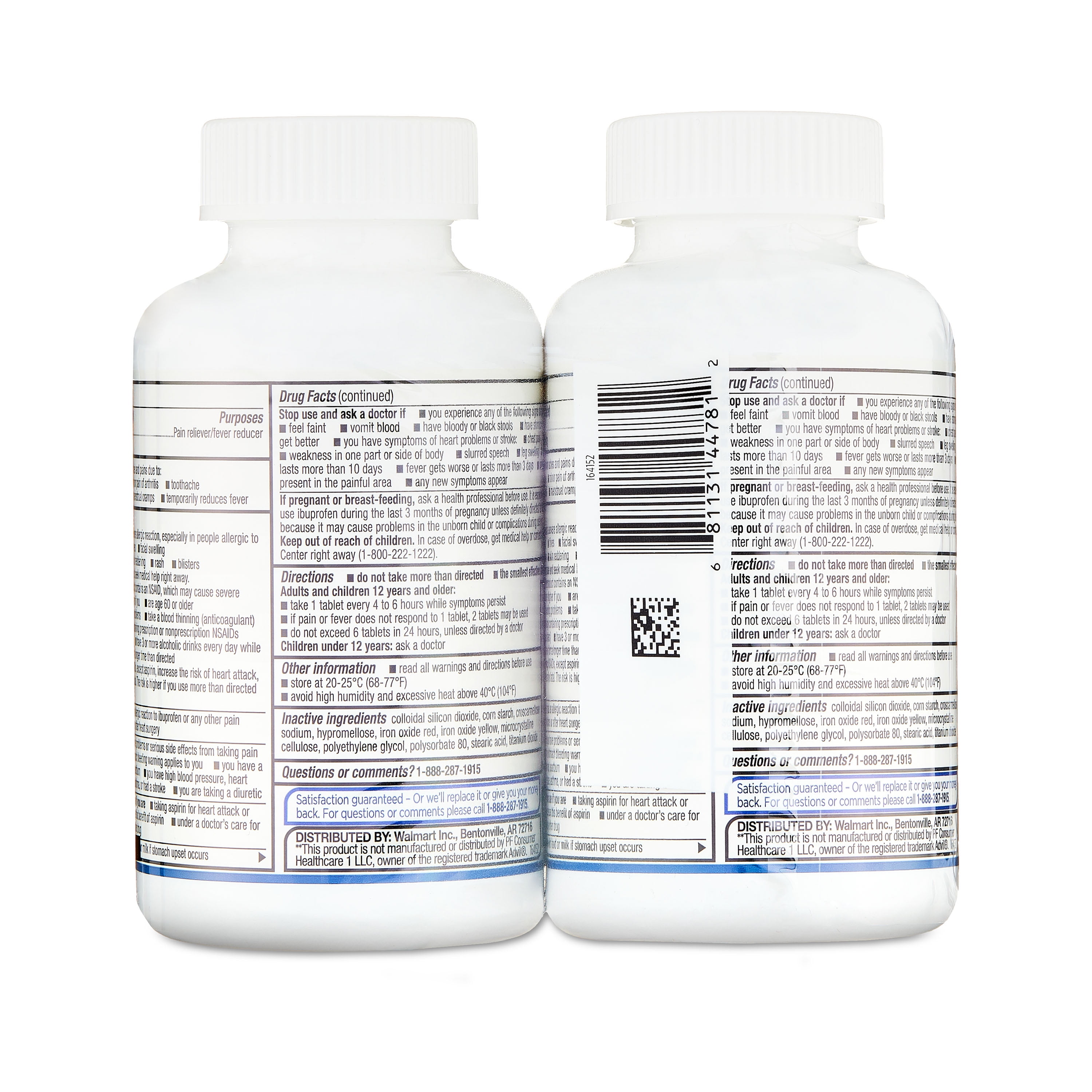 Equate Gluten-Free Ibuprofen, Fever Reducer Tablets for Arthritis, Cold, Body Aches & Pains Set, 200mg, 500 Count