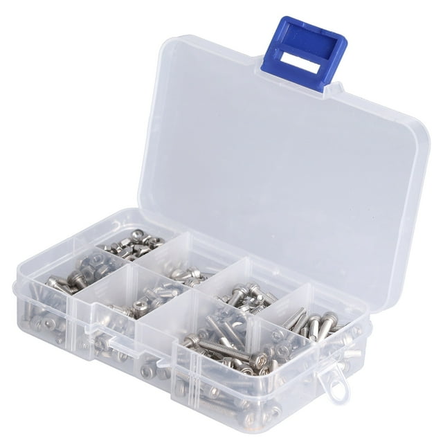 Zyyini Fixation Matériel, Boulon Écrou Assortiment, Boulon Écrou Ensemble Assortiment Kit 304 Acier Inoxydable Bouchon Hexagonal Fixation de la Tête de Matériel M3