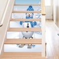 thumbnail image 2 of 3D Christmas Stair Stickers Decals Staircase Decals Removable Tile Stair Risers Decals Decor,6PCS,Blue Christmas Snowman, 2 of 4