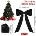 thumbnail image 6 of Black Velvet Christmas Tree Bow Decoration 6Pcs Double Layer Extended Thick for Xmas Tree Holiday Decor Wreath Garland Festive Ornament, 6 of 7
