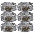 thumbnail image 3 of 6 piezas anillo de dedo vintage anillo de metal joyería suerte anillo de dedos para hombres, 3 of 6