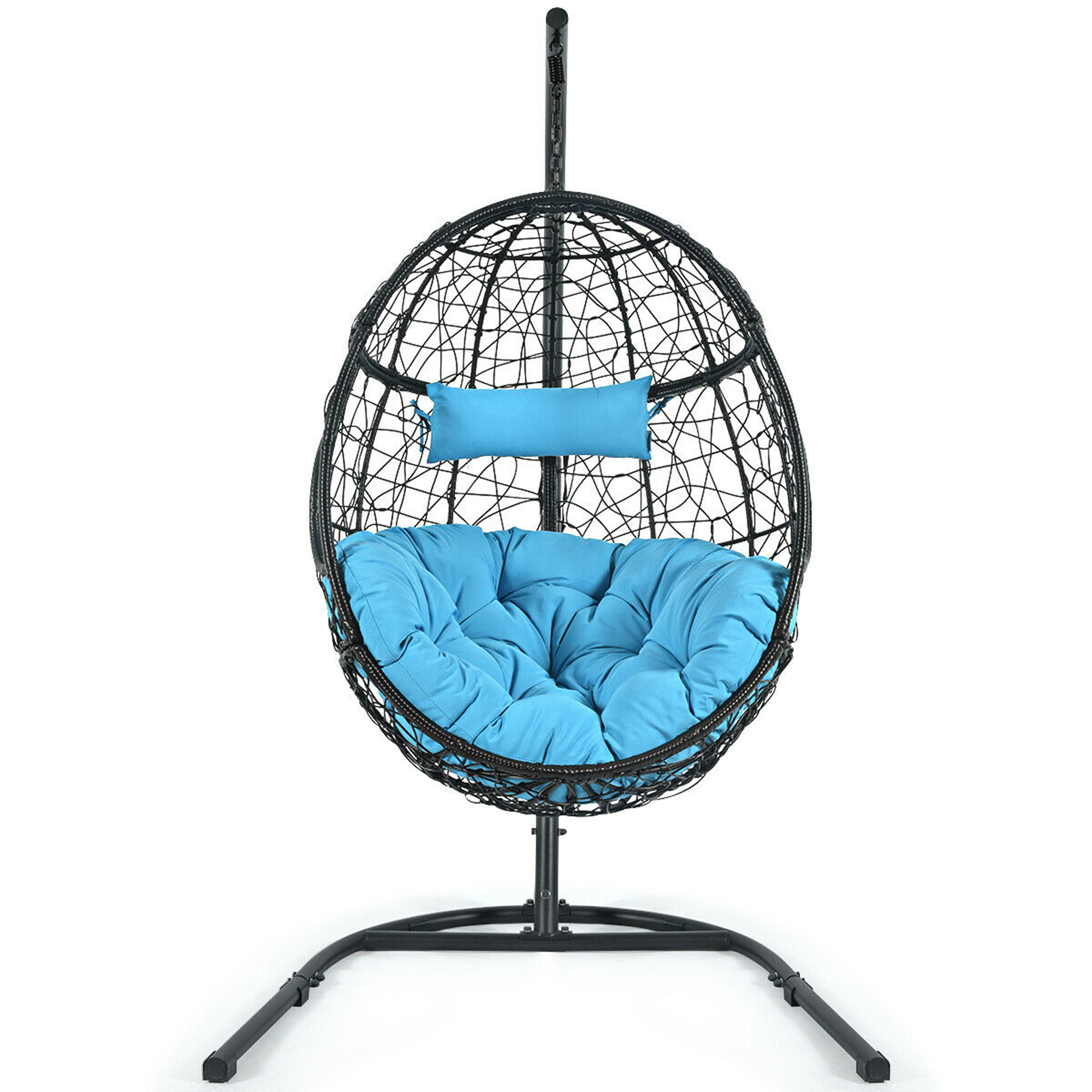 Gymax Hammock Chair, Black and Blue