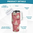 thumbnail image 4 of 30 oz Insulated Stainless Steel Tumbler Double Wall Stainless Steel Tumbler with 2-Way Drinking Pink Santa Claus Pattern, 4 of 9