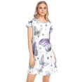 thumbnail image 5 of Sleeping Dress Women's Nightgowns & Sleepshirts Nightgowns for Women Soft Fabric Easy to Put on and Take off XXL Light Purple Butterfly, 5 of 6