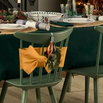 Elastic Bow Knot Chair Back Cover Slipcover - Buckle-Free Decorative Chair Back Cover Thickened Fabric, Stretchable Dining Chair Decoration for Dining Wedding Events