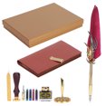 thumbnail image 2 of Stylo Plume, Kit de Stylo Sac d'Encre Durable et Robuste Design Sculpté Rétro pour Maison pour Bureau SP139006 Rouge Vin, 2 of 7