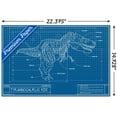 thumbnail image 3 of T-Rex - Blueprint Illustration Wall Poster, 14.725" x 22.375", 3 of 3