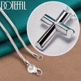 thumbnail image 1 of Aoxiang-collar con colgante de cruz de cadena de 18-30 pulgadas para mujer y hombre, de Plata de Ley 925, joyería para fiesta de compromiso y boda, 1 of 2