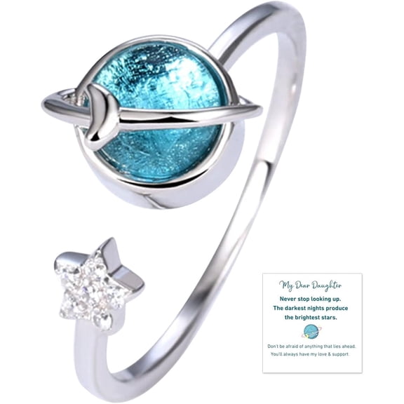 Daughter Gifts from Mom Fidget Ring Adjustable Open Spinner Worry Anxiety Rings for Women Mothers Day Gifts for Daughter